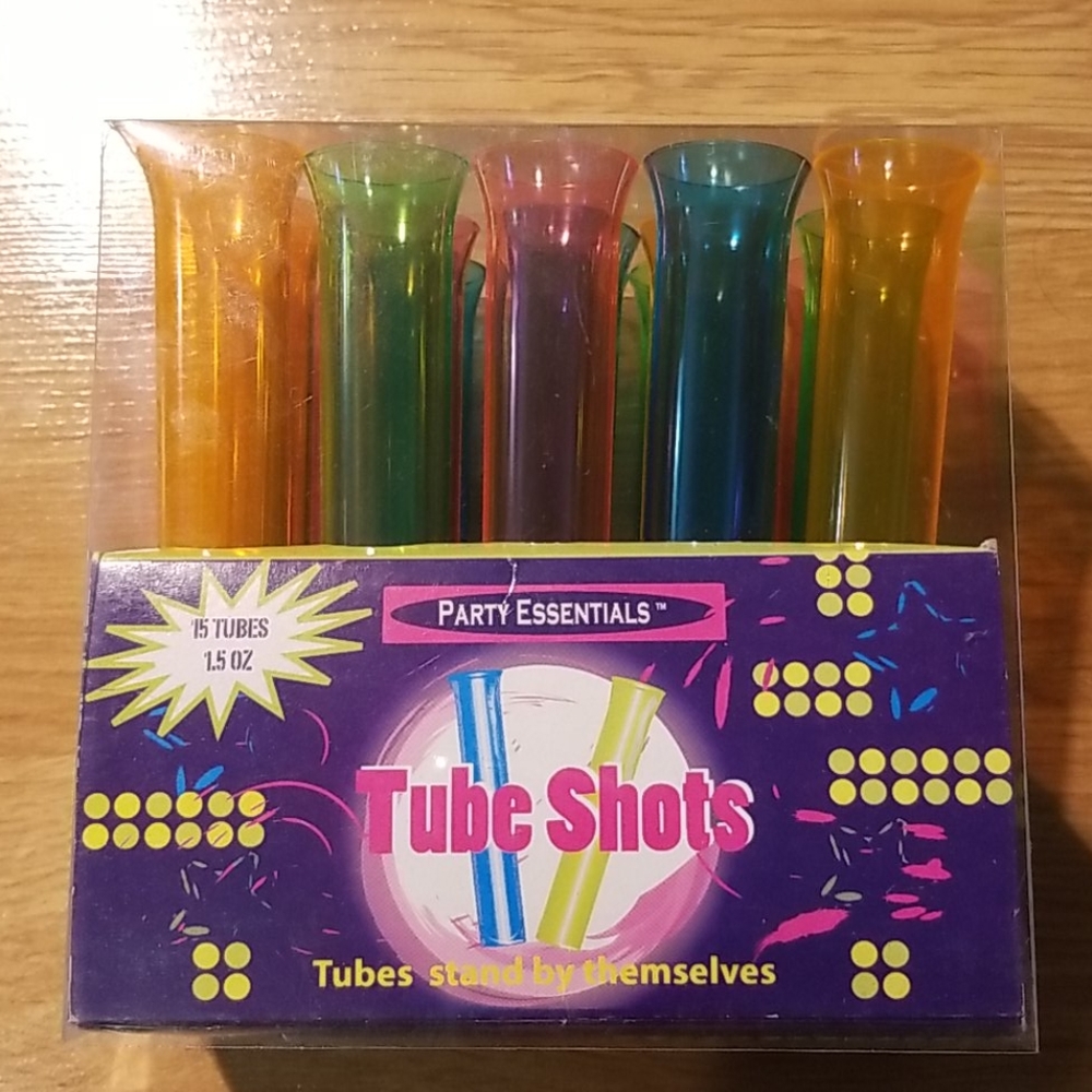 Tube shots party essentials, 15 tubes, 1.5 oz.